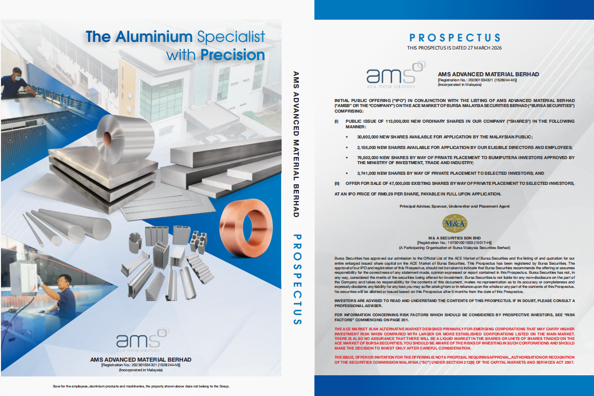 IPO AMS Advanced Material Berhad:Pakar aluminium dengan ketepatan tinggi