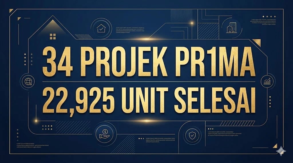 Statistik penyelesaian 34 projek sakit PR1MA Malaysia