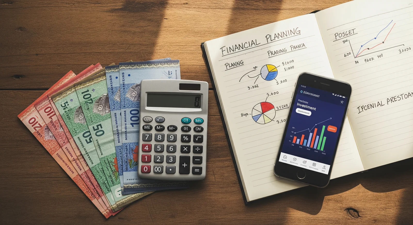 Infographic showing 6 smart ways to use surplus salary every month - emergency fund, debt repayment, stocks, ASB, gold, and skill investment