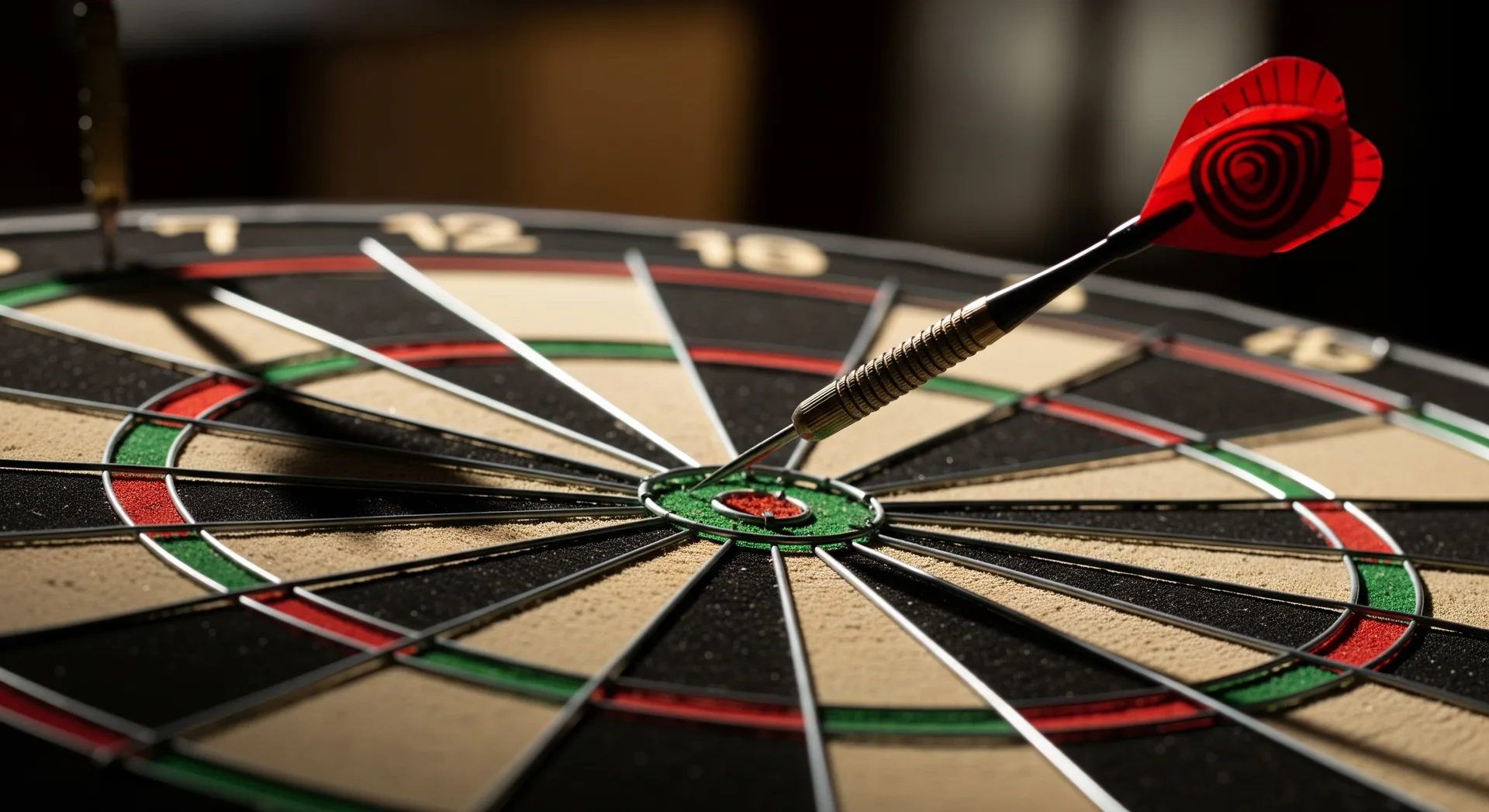 A single dart in the bullseye of a dartboard, symbolising focus on one technique
