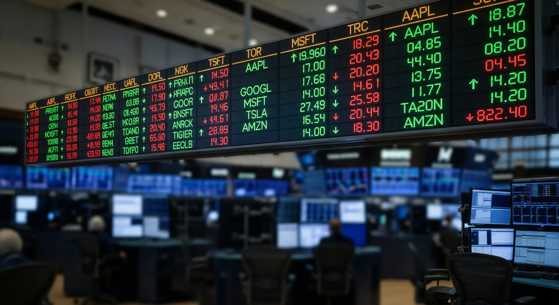 Papan ticker digital Wall Street menunjukkan pergerakan harga saham syarikat US pada sesi dagangan