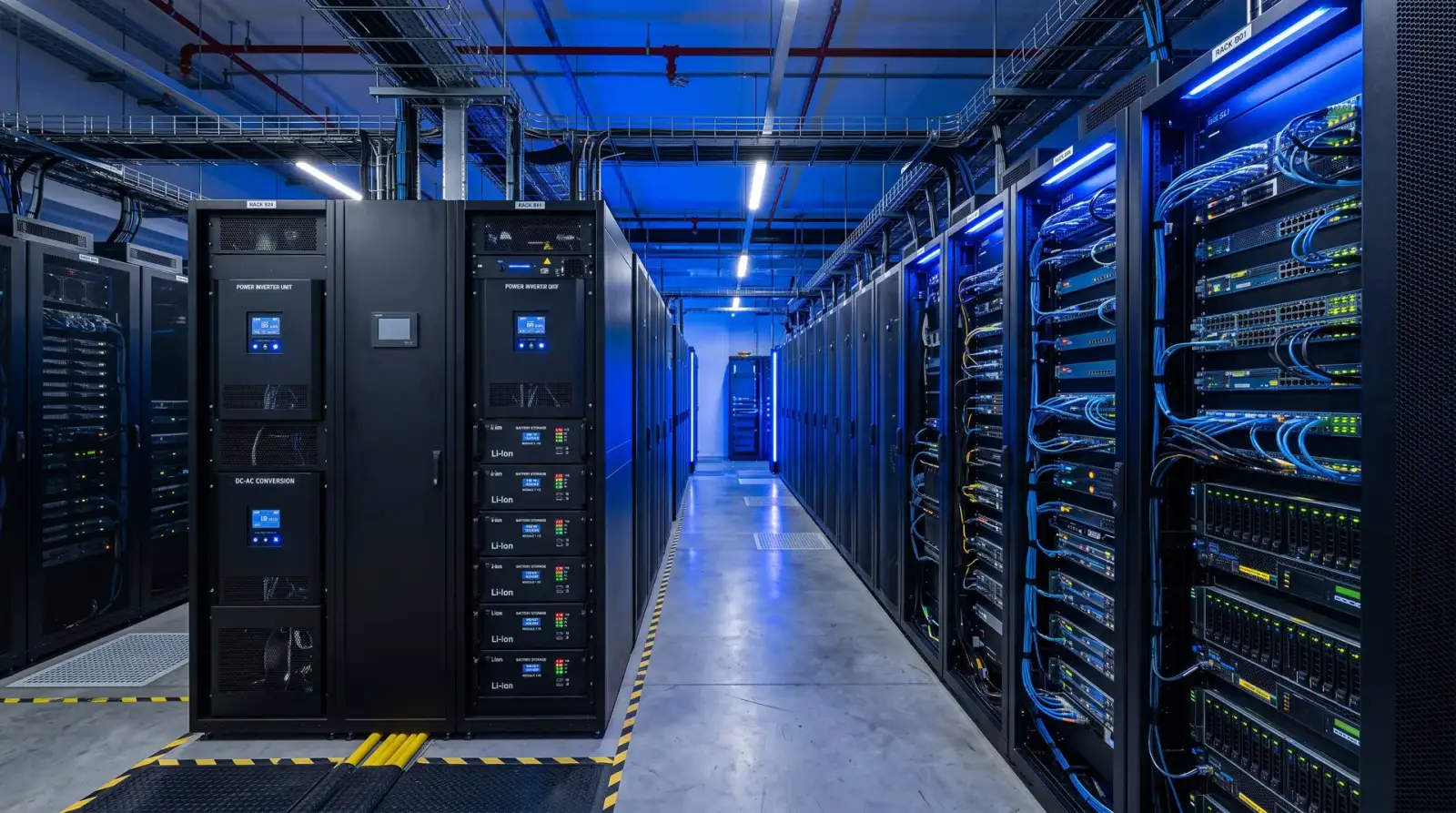 Data center dengan sistem inverter dan storan tenaga - Berita Saham US 7 September 2026