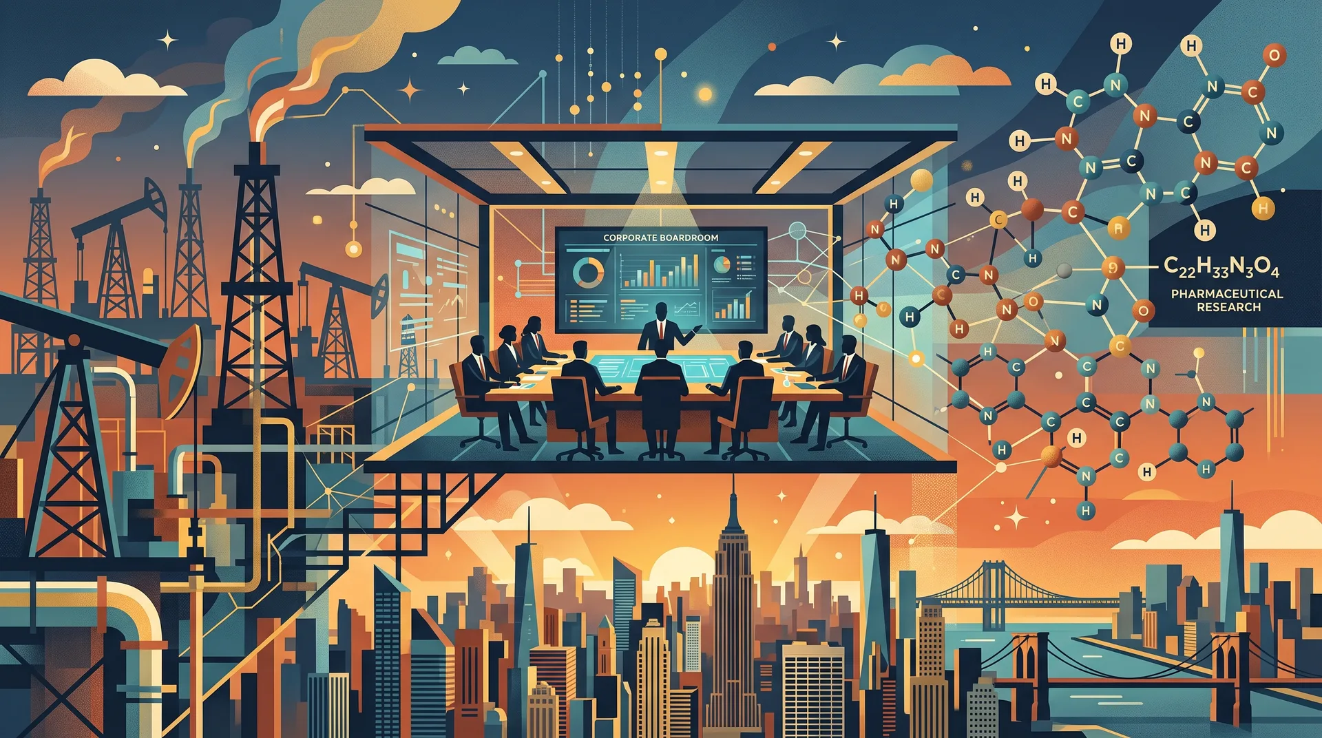Ilustrasi papan ticker dan bangunan korporat di Manhattan, berita saham US 9 Oktober 2026