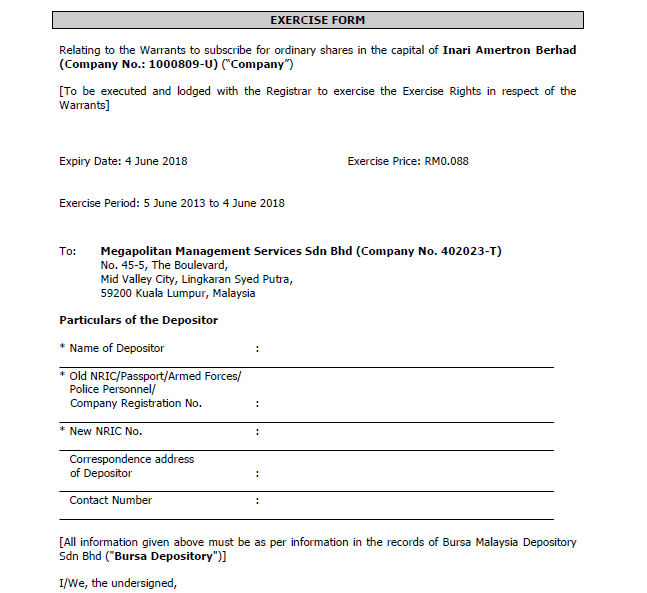 Warrant conversion form to mother share