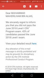 failure email exam result