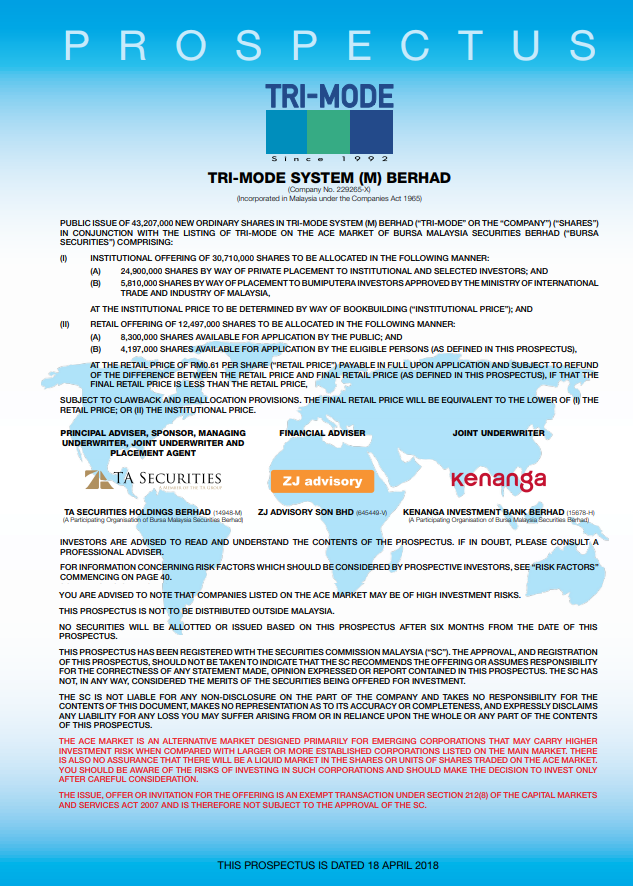Example of an IPO prospectus document