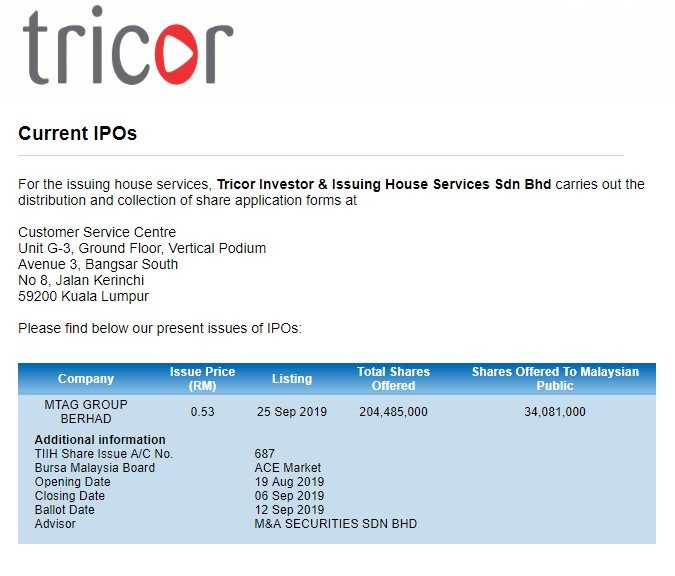 tawaran MTAG GROUP BERHAD