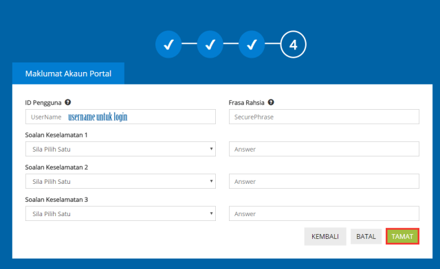 ASB username and security question setup