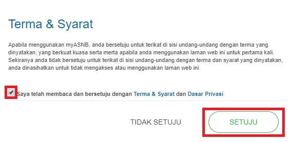 ASB terms and conditions page