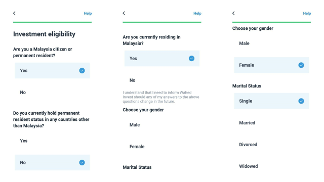 Wahed Invest registration step 6 continued