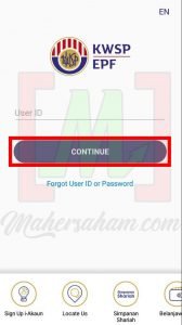 EPF login page for switching to Shariah savings