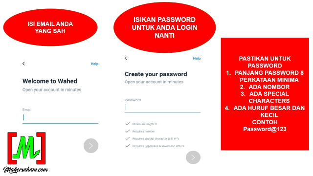 Wahed Invest registration email and password