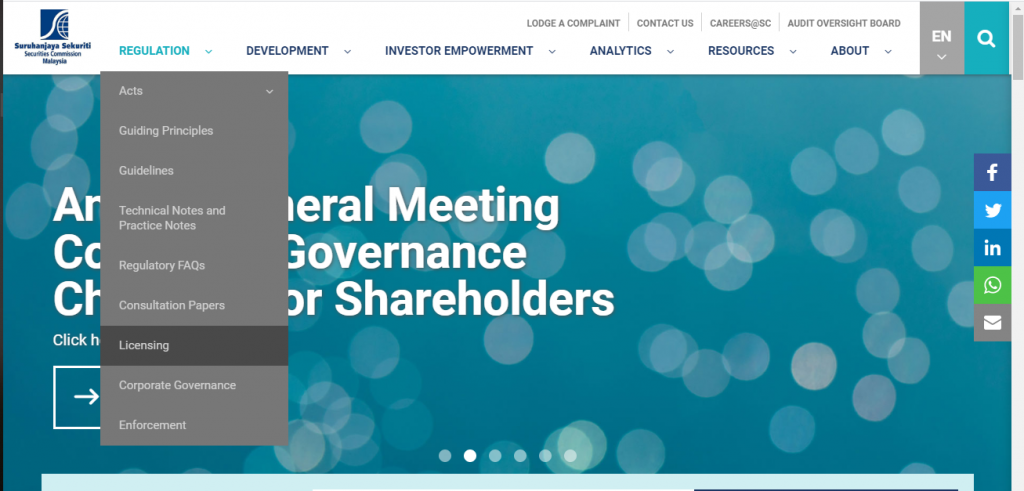 Securities Commission website