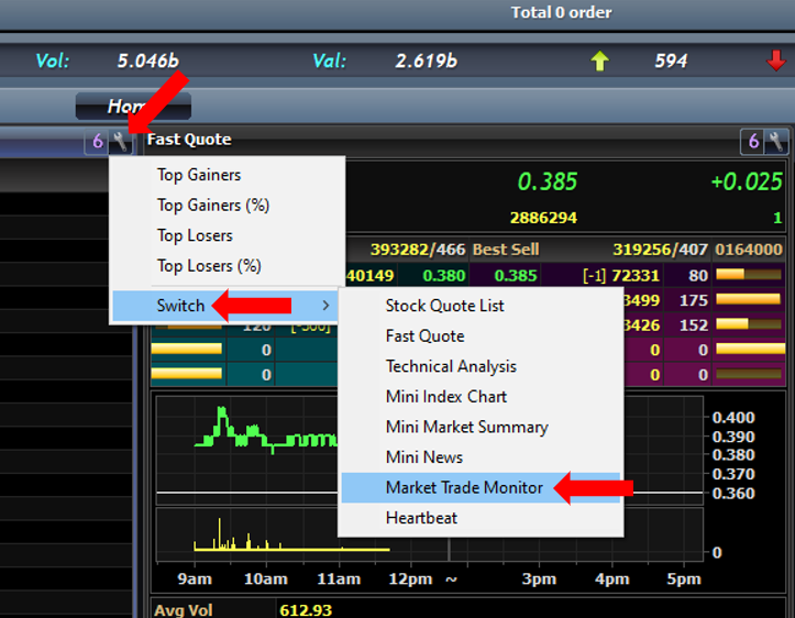 Mplus trade monitor on Internet Explorer