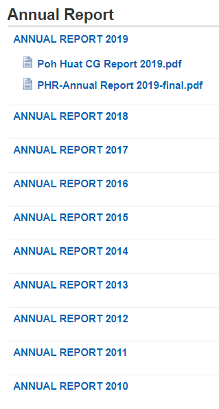 Annual report download section