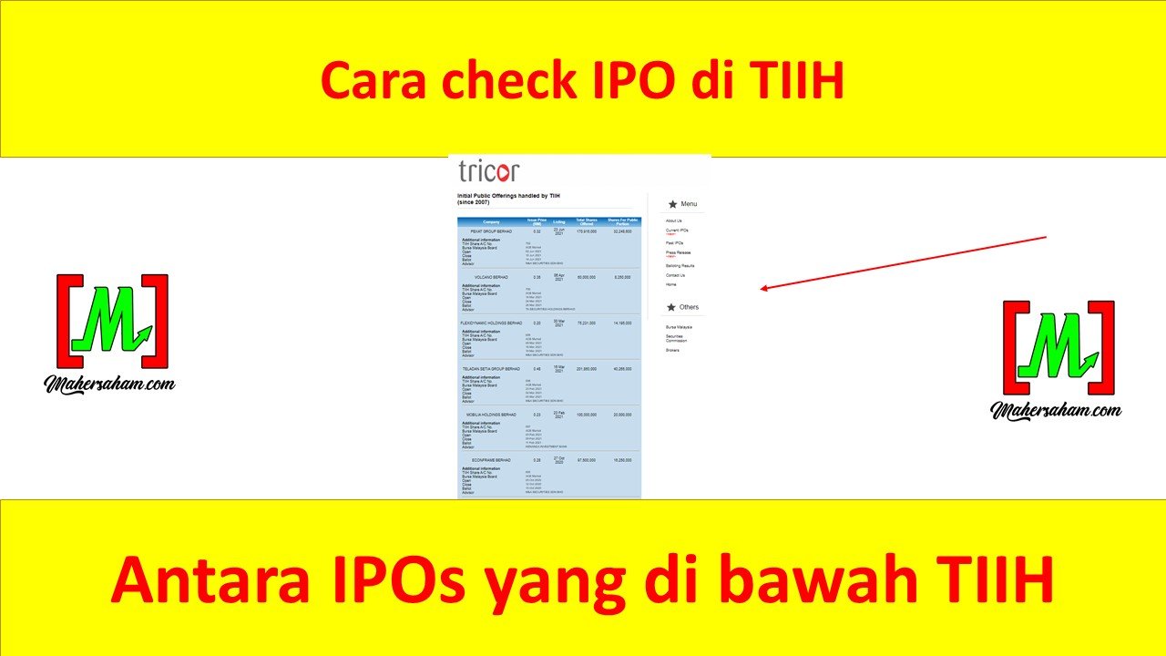 List of past IPOs on TIIH