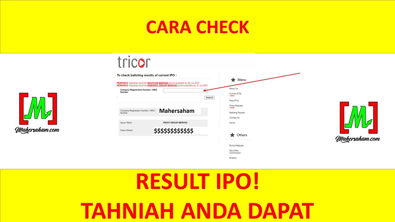 How to check IPO results - enter IC number to search