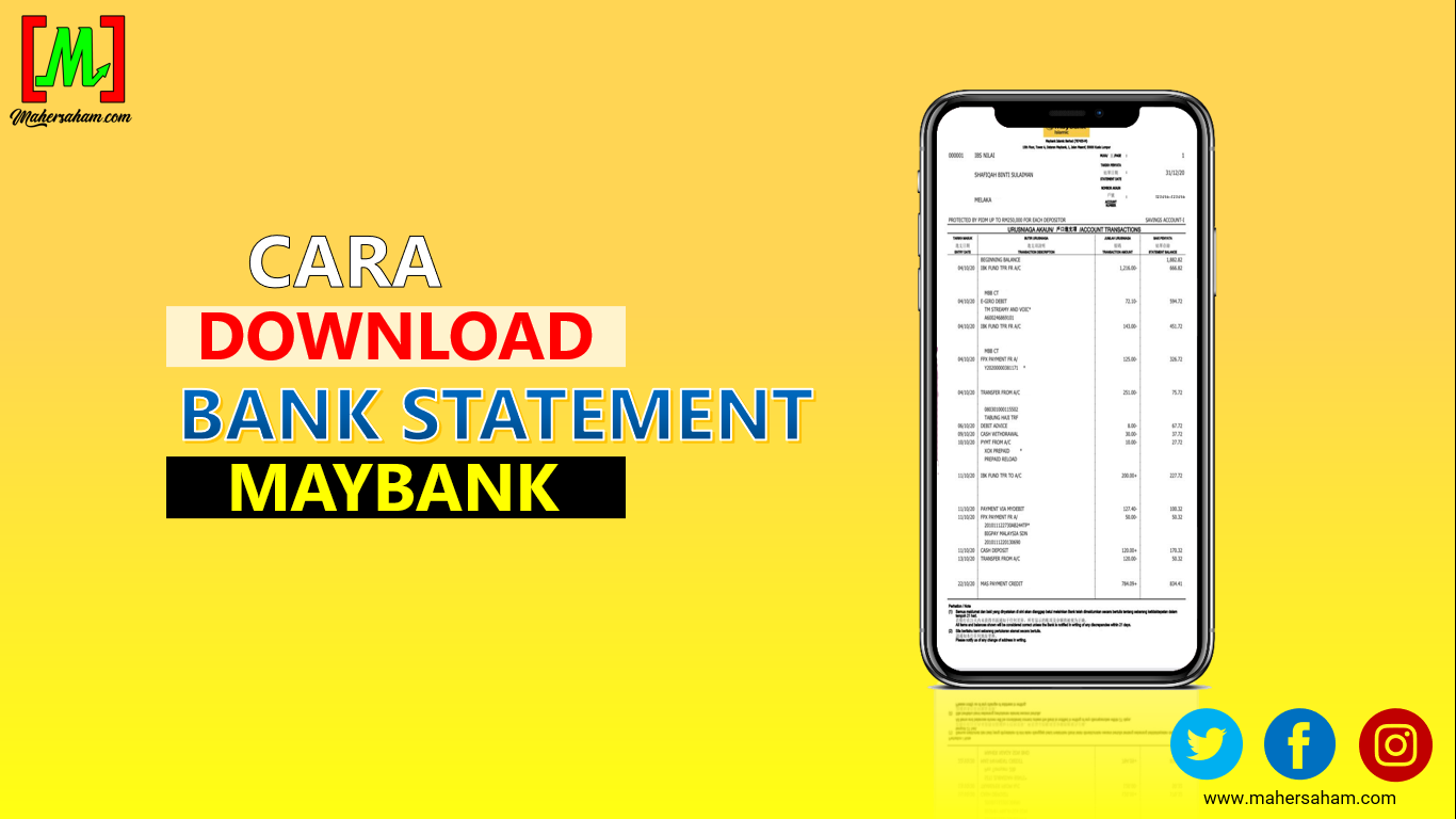 Cara Download Bank Statement Mohon Akaun CDS