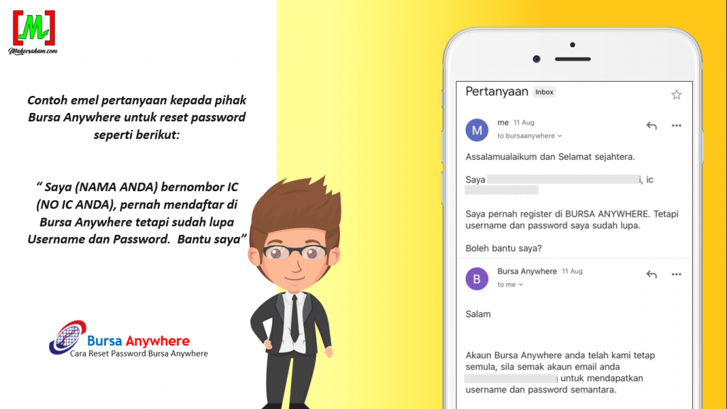 Email example for Bursa Anywhere password reset