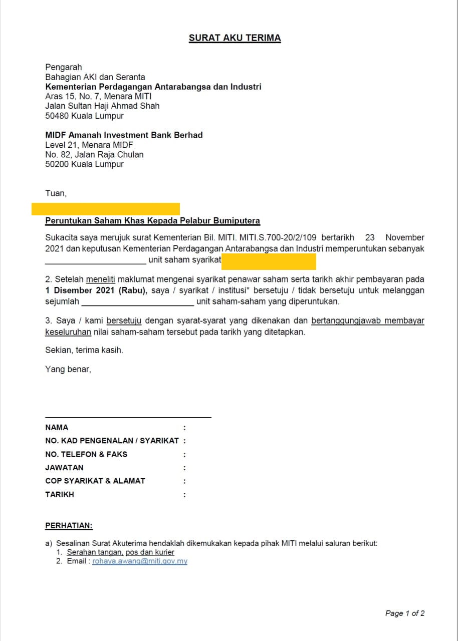 Check Permohonan MITI