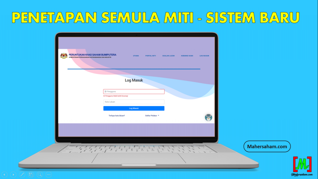 cara aktifkan akaun miti