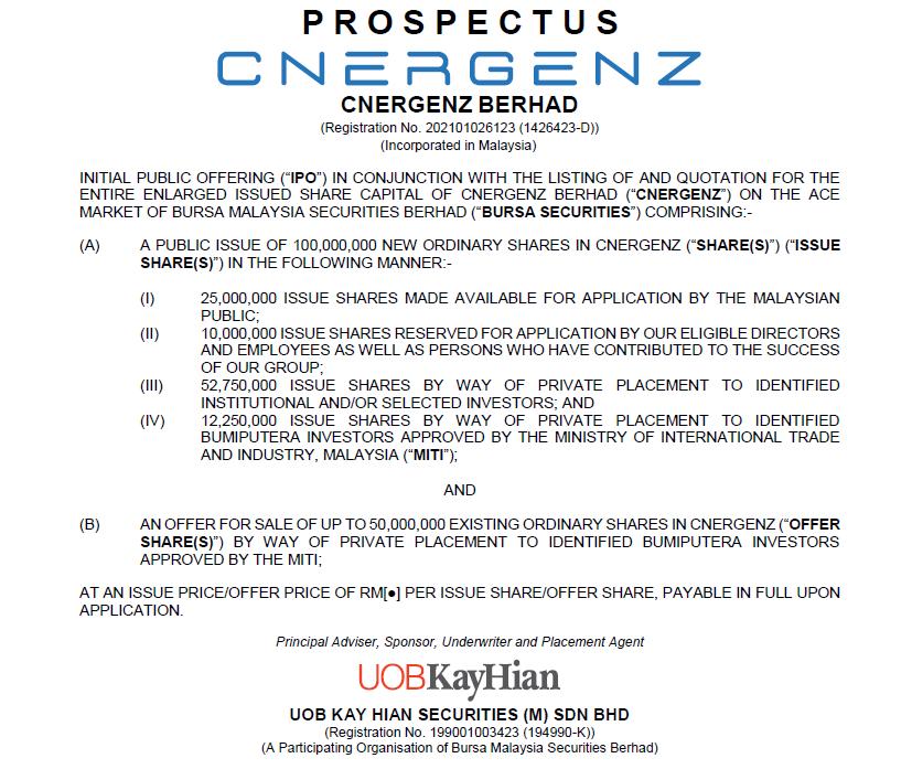 IPO CNERGENZ BERHAD DI MITI