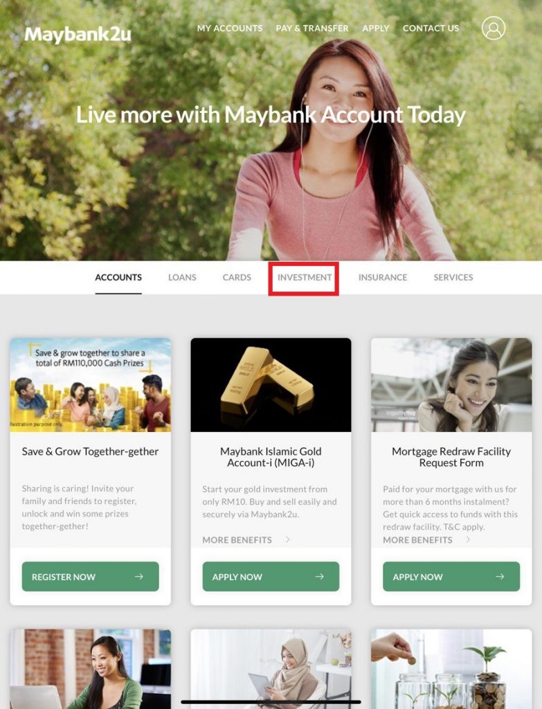 Maybank investment products list