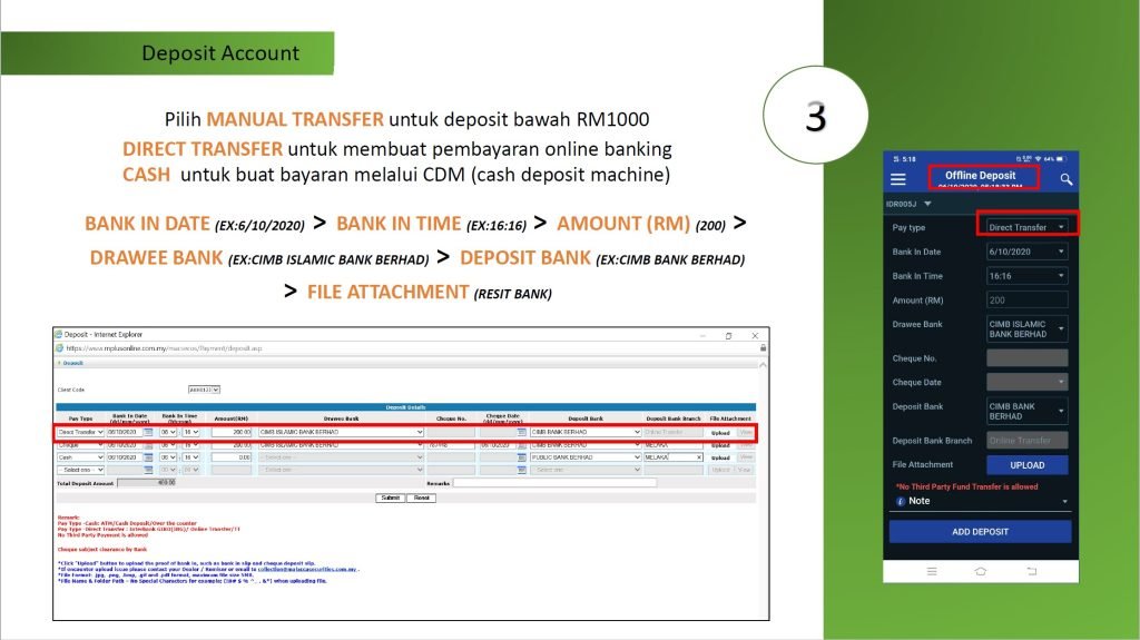 deposit akaun MPlus online banking