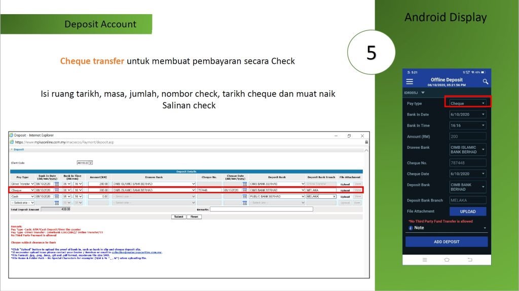deposit akaun MPlus online banking