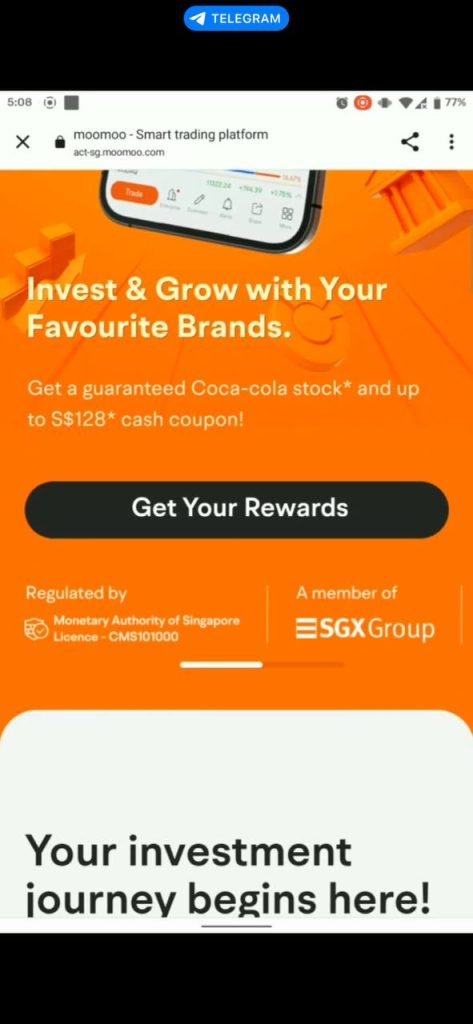 Moomoo sign up step 1