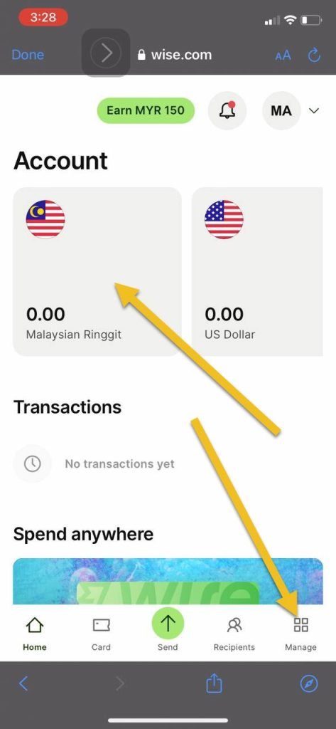 Wise Malaysian Ringgit account
