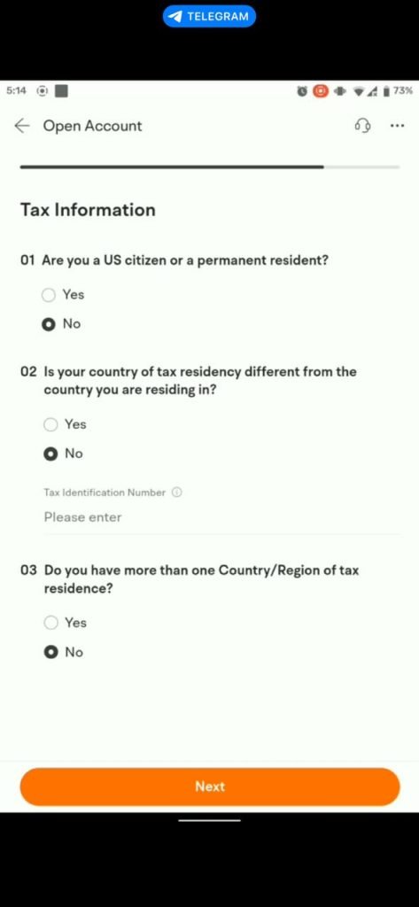 Moomoo tax information entry