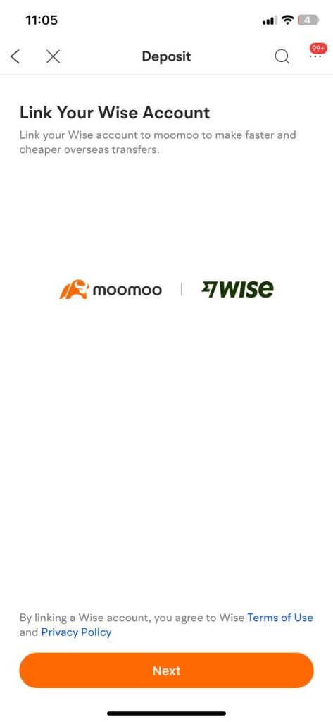 Moomoo link Wise account