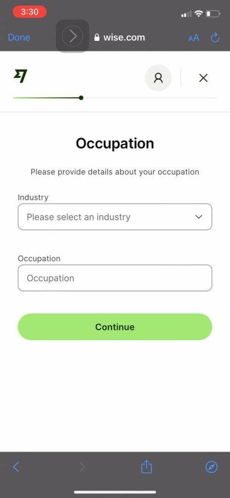 Wise occupation entry