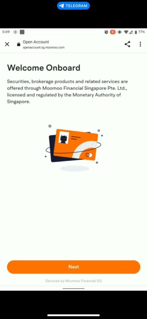 Moomoo welcome screen