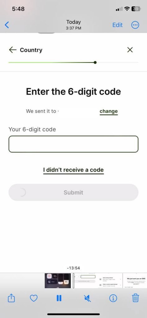Wise verification code entry