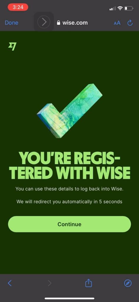 Wise password confirmation