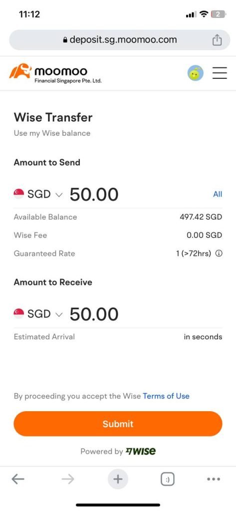 Moomoo deposit confirmation